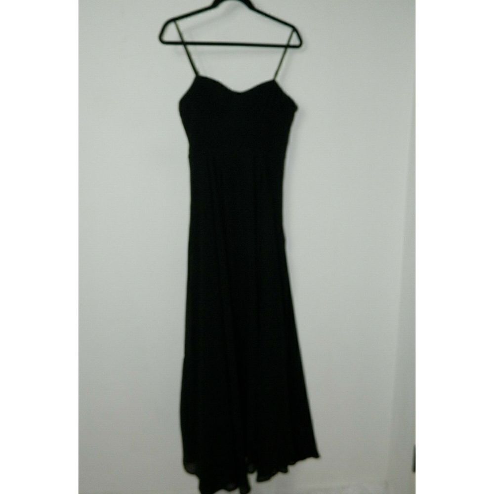 Lulu's Dress Cause for Commotion Black Pleated Bustier Maxi Dress Small
